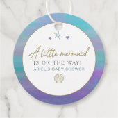 SIREN Paars Gold Mermaid Ocean Zee Baby shower Bedankjes Labels (Voorkant)