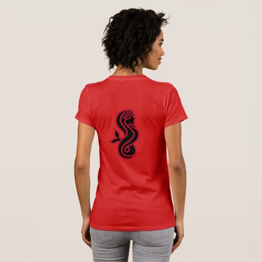 SIREN SCUBA - Rood - Dames uitgerust met T T-shirt (Achterkant volledig)