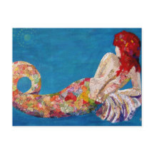 Siren Sister - mermaid collage art