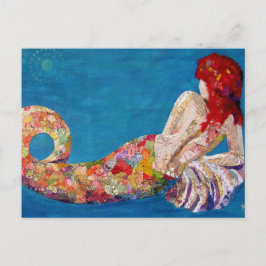 Siren Sister - mermaid collage art Briefkaart