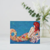 Siren Sister - mermaid collage art Briefkaart (Staand voorkant)
