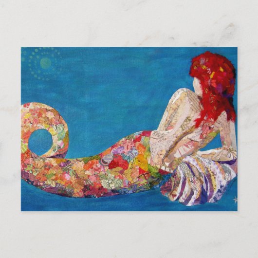 Siren Sister - mermaid collage art Briefkaart (Voorkant)