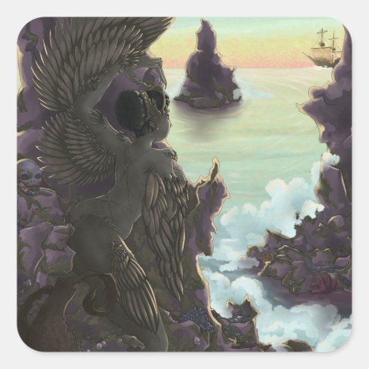 Siren Stones Vierkante Sticker (Voorkant)