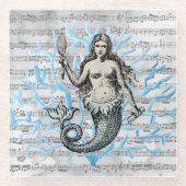 Siren van het Zee Collage Glazen Onderzetter (Voorkant)
