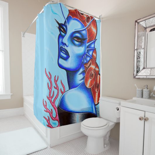 Siren van het Zee Douchegordijn (In situ)