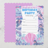 SIRENA Birthday Party Celebration Invitation Kaart (Voorkant / Achterkant)