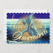 Sirena Cola Splash Sparkle Quinceañera Celebración Kaart (Achterkant)