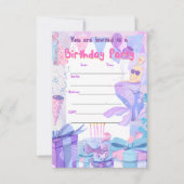 sirena , mairmade , verjaardagsfeestje , uitnodigi kaart (Voorkant)