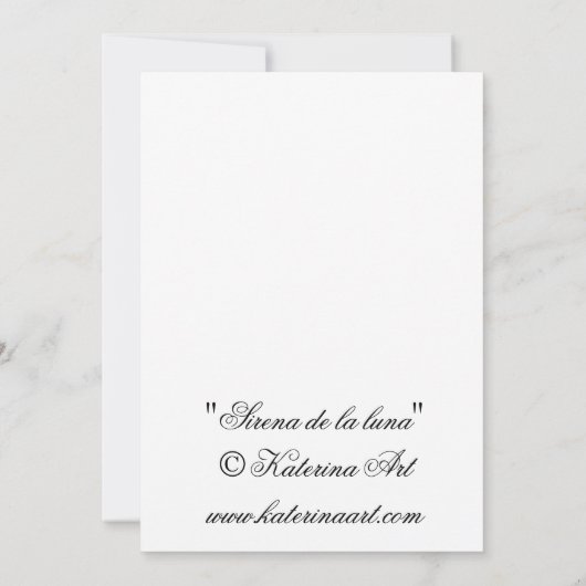 Sirena mermaid moon notecard bedankkaart (Achterkant)