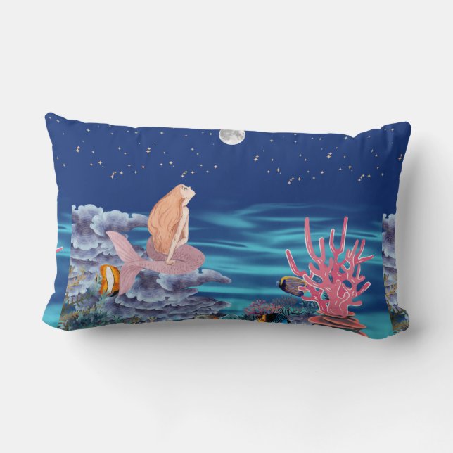 Sirena Mirando La Luna Kussen (Achterkant)