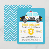 Sirene Police Car Kids Birthday Kaart (Voorkant / Achterkant)