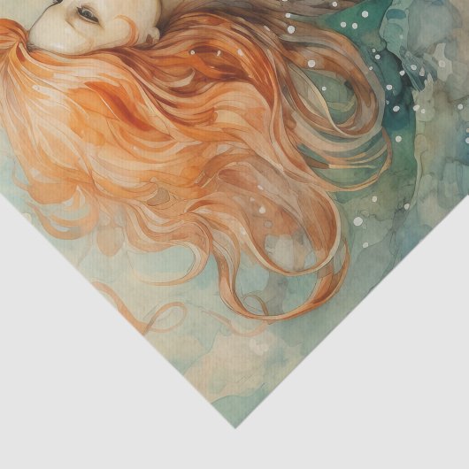 SIRENE VAN DE ZEE ZEEMEERMIN DECOUPAGE TISSUEPAPIER (Detail)