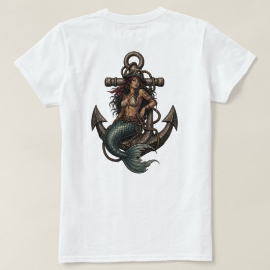 Sirene van het Anker T-shirt (Design achterkant)