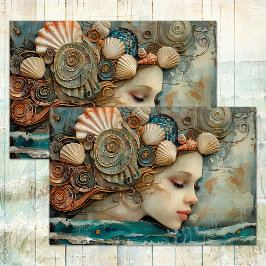 SIRENE VAN HET ZEE DECOUPAGE TISSUE PAPER TISSUEPAPIER
