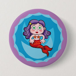 Sirenita de Linda. Sirena, sirena Ronde Button 7,6 Cm