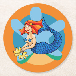 Sirenita de Linda. Sirena, sirena Ronde Kartonnen Onderzetter