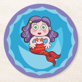 Sirenita de Linda. Sirena, sirena Ronde Kartonnen Onderzetter