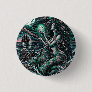 Siren's Cove Donkere Zeemeermin Zeevaart Horror Kn Ronde Button 3,2 Cm