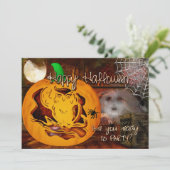 Sirens Haunted Halloween Pumpkin Carving Kaart (Staand voorkant)