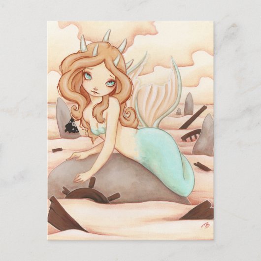 Siren's Rock - Mermaid fairy card Briefkaart (Voorkant)