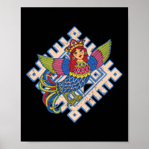 Sirin Mythologische Slavische Noorse Paganisme Oud Poster