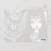 Sirin Owl Goddess Tribal Tattoo Fae Briefkaart (Achterkant)