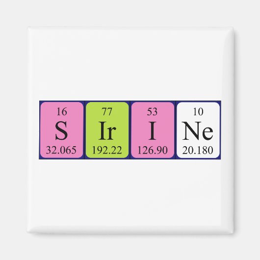 Sirine periodieke tabelnaam magneet (Voorkant)