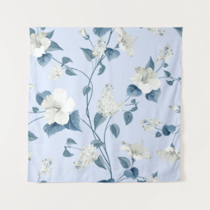 Siringa, hibiscus bloemen, stof patroon. wandkleed