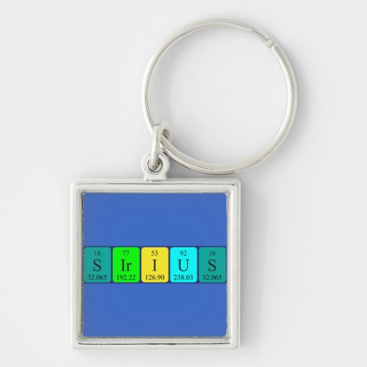 Sirius periodieke lijstnaam keyring 3 sleutelhanger (Voorkant)