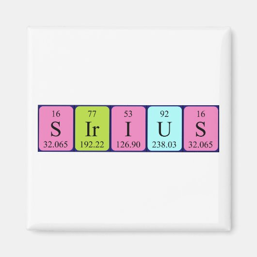 Sirius periodieke lijstnaam magneet 1 (Voorkant)