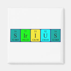 Sirius periodieke lijstnaam magnet 2