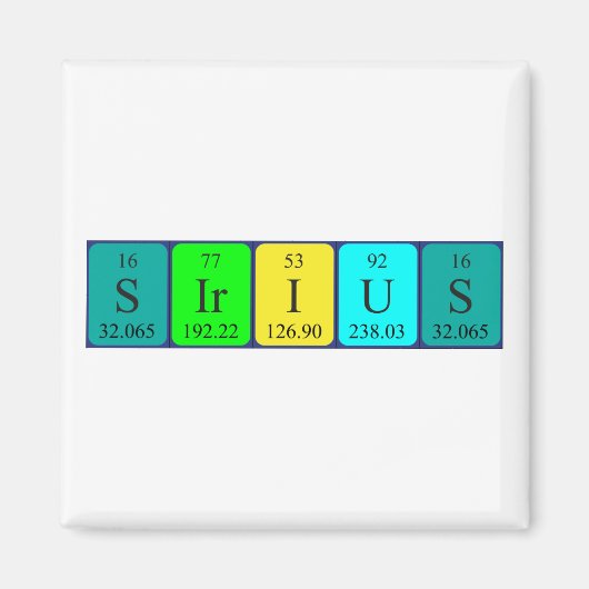 Sirius periodieke lijstnaam magnet 2 (Voorkant)