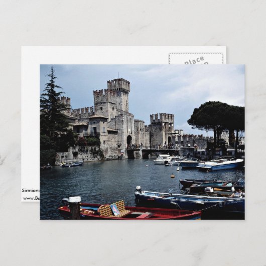 Sirmione Castle, zuidzijde, Lake Garda, Italië Briefkaart (Voorkant / Achterkant)