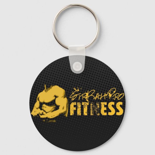 SirRahPro Fitness Black/Gold Sleutelhanger (Voorkant)