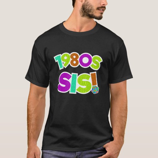 Sis 1980 van de partij 80 Pattern Sister Gra T-shirt (Voorkant)