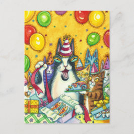 SIS EN FITZ KATTEN, KITTEN, MUIZEN, GRAPPIGE VERJA BRIEFKAART