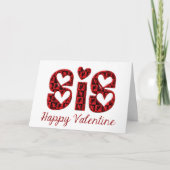 Sis I Love You Leuke Cupido Typografie Valentijn Feestdagen Kaart (Voorkant)