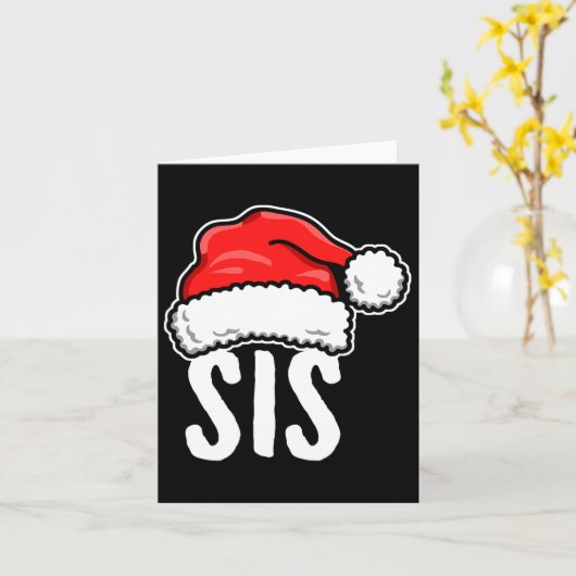 Sis Kerstman Familie Matching Pyjama Zus Kaart (Gele Bloem)