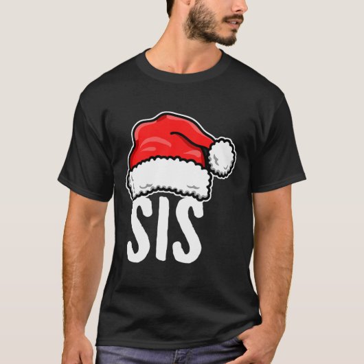 Sis Kerstman Familie Matching Pyjama Zus T-shirt (Voorkant)