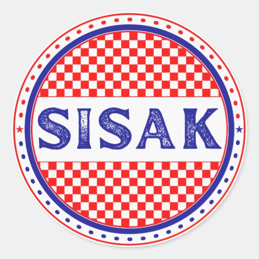 Sisak City Pride Emblem – Croatian Identity Ronde Sticker (Voorkant)