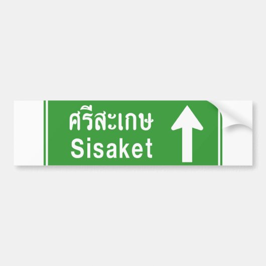 Sisaket Ahead ⚠ Thai Highway Traffic Sign ⚠ Bumpersticker (Voorkant)