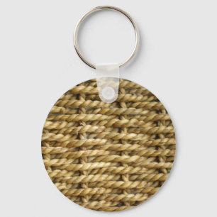 Sisal basket weven patroon sleutelhanger