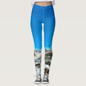 Sisimiut Groenland Clear Blue Sky Kleurrijke Huize Leggings (Voorkant)
