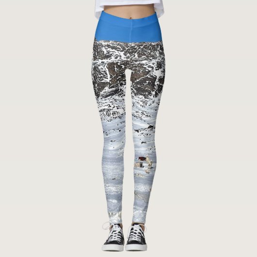 Sisimiut Groenland Outback Landschap Blauwe lucht Leggings (Voorkant)