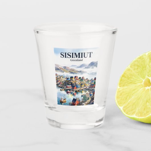 Sisimiut Groenland Shot Glas (Voorkant)