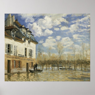 Sisley - Boat in de overstroming in de haven van M Poster