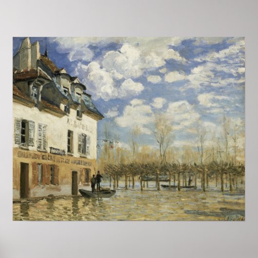 Sisley - Boot in de overstroming bij Port-Marly Poster (Voorkant)