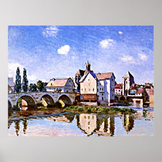 Sisley - De Moretbrug in het zonlicht Poster (Voorkant)