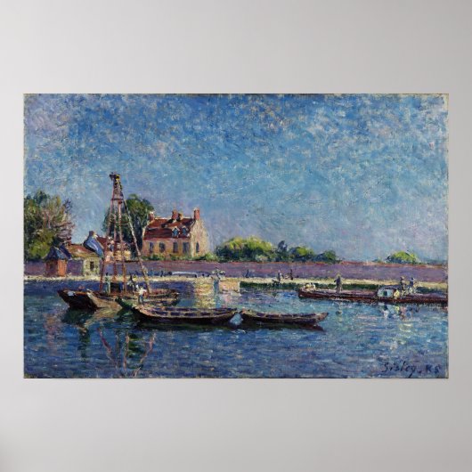 Sisley - De sluis van Saint-Mammes 1885 Poster (Voorkant)