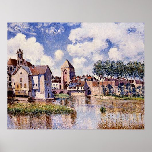 Sisley - Moret-sur-Loing, de haven van Bourgogne Poster (Voorkant)